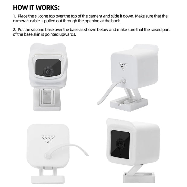 2pcs Waterproof Silicone Case For Wyze Cam V3 Security Camera Protective Cover Skin Outdoor Surveillance Camera Accessories