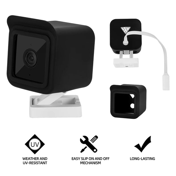 2pcs Waterproof Silicone Case For Wyze Cam V3 Security Camera Protective Cover Skin Outdoor Surveillance Camera Accessories