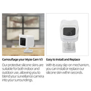 2pcs Waterproof Silicone Case For Wyze Cam V3 Security Camera Protective Cover Skin Outdoor Surveillance Camera Accessories