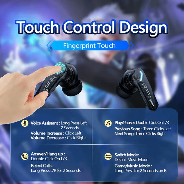 Bluetooth 5.3 gaming earbuds