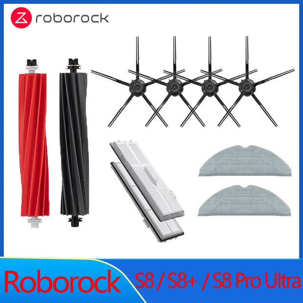 Roborock S8 S8 Pro Ultra S8+ Spare Parts DuoRoller Main Side Brushes Mop Cloths HEPA Filters Dust Bags Accessories