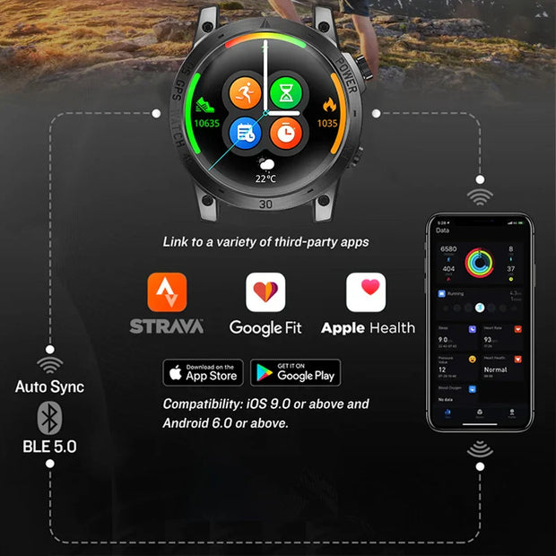 GPS smartwatch with AMOLED display