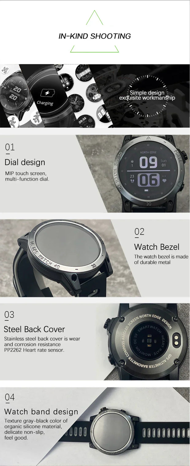 GPS smartwatch with AMOLED display