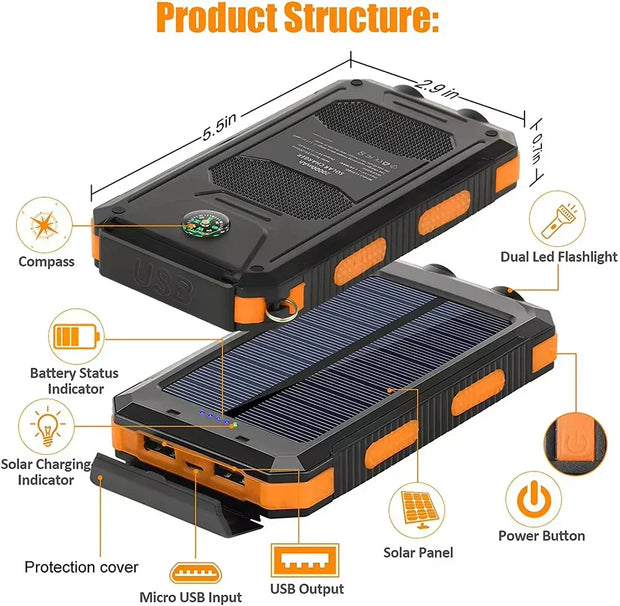 solar power bank 200000mAh