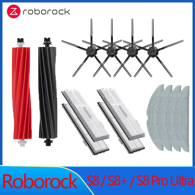 Roborock S8 S8 Pro Ultra S8+ Spare Parts DuoRoller Main Side Brushes Mop Cloths HEPA Filters Dust Bags Accessories